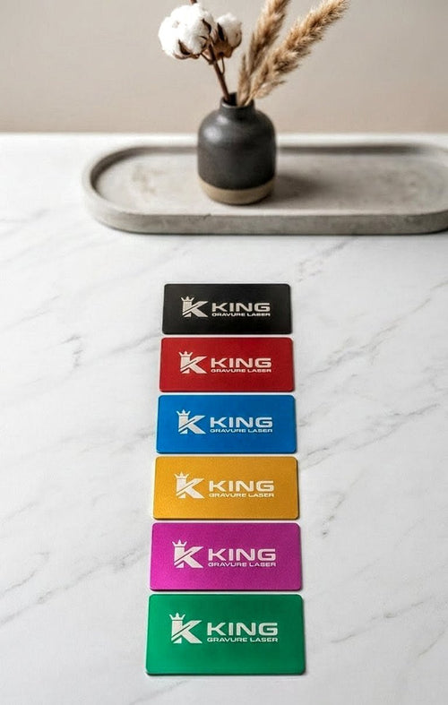 Carte de Visite Métal "Premium" – Gravure Laser & QR - Code Dynamique - King Gravure Laser