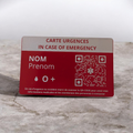Carte d'Urgence Métallique Connectée - Pass Digital Secours - Aluminium