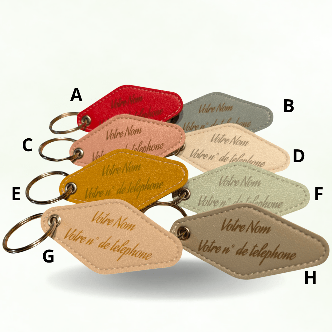 Porte - clé en Simili - Cuir Personnalisé - Gravure Laser Inaltérable - King Gravure Laser