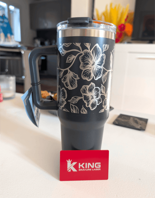 Gourde Isotherme XL 1150ml - Gravure Florale & Personnalisation Gravée - King Gravure Laser
