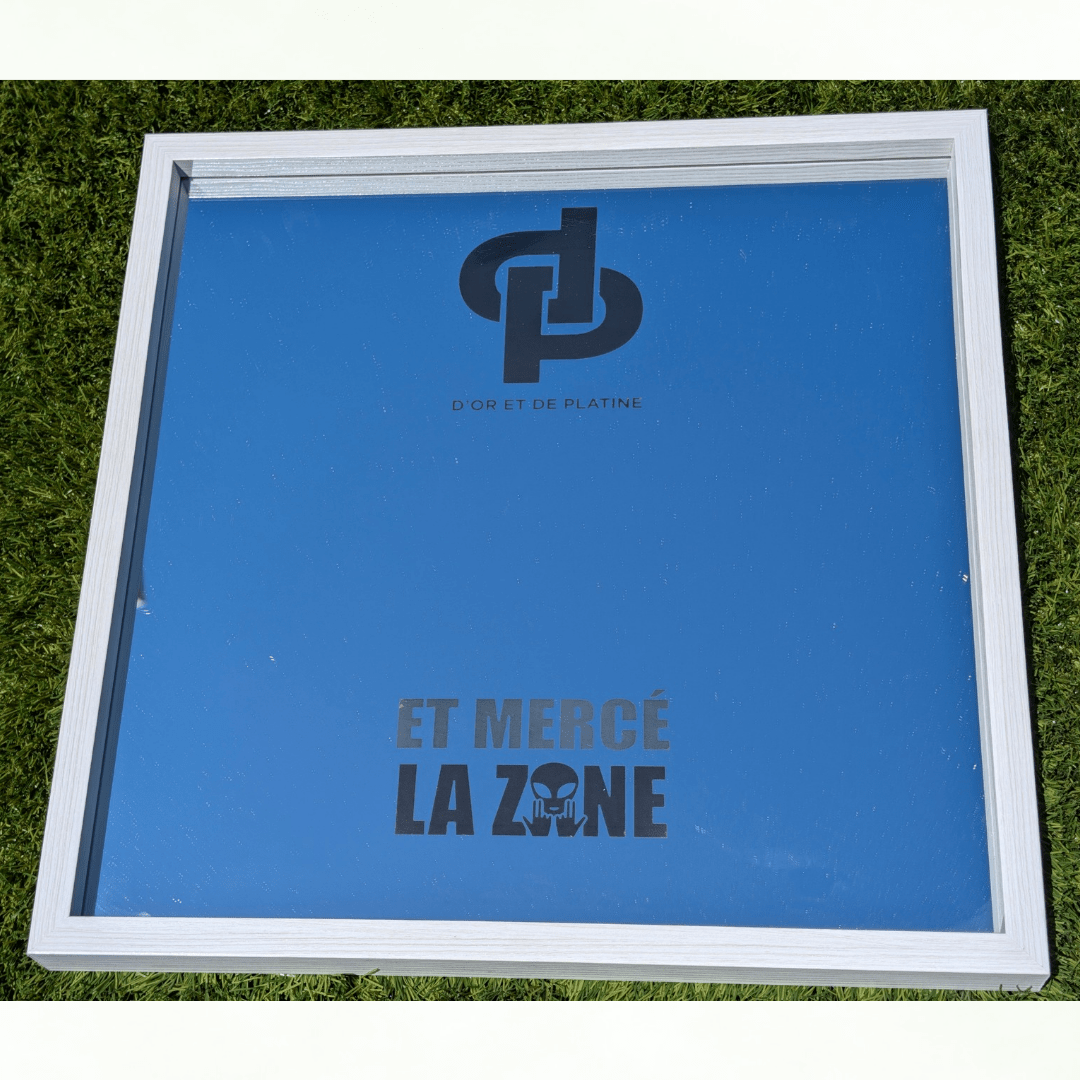 Cadre Miroir Gravé "Et Mercé La Zone" – Édition Spéciale Team Jul - King Gravure Laser