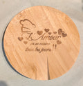 Repose-cuillère en bois gravé - "L'Amour ça se cuisine tous les jours"