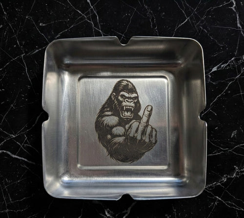 Cendrier Inox Design - Gravure Laser Inaltérable - Personnalisation sur Mesure - King Gravure Laser