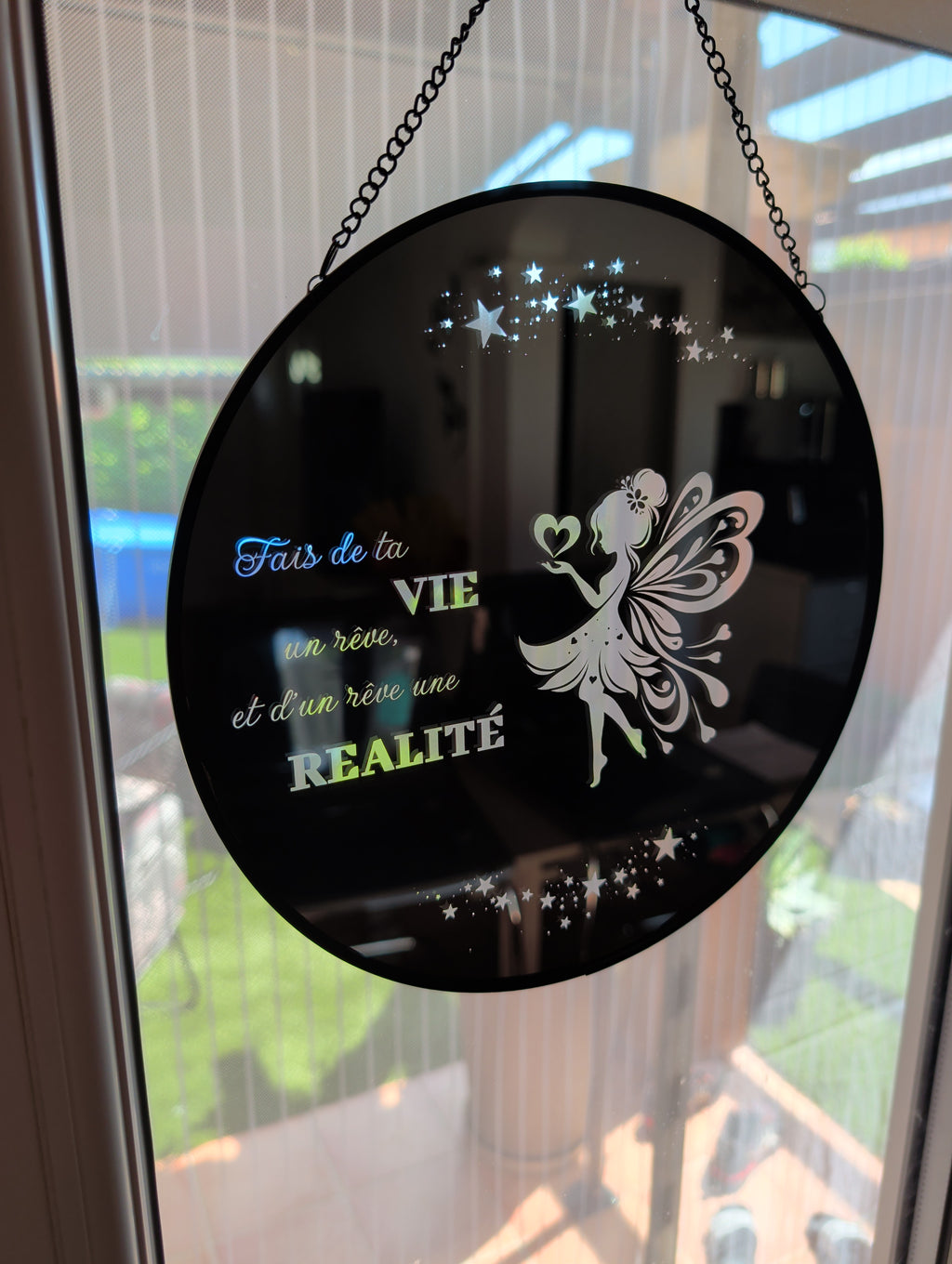 Miroir Suspendu Gravé – "Fais de ta vie un rêve" - King Gravure Laser